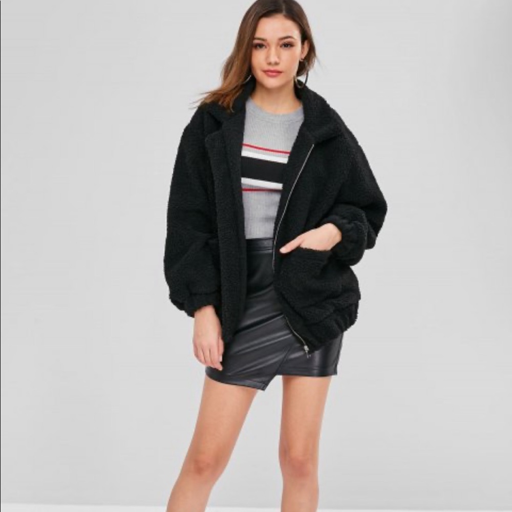 Extremely Soft Black Teddy Coat